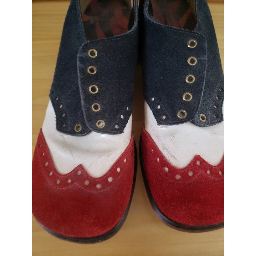 60s/70s Red, White, and‎ Blue Suede Shoes - Picture 3 of 12